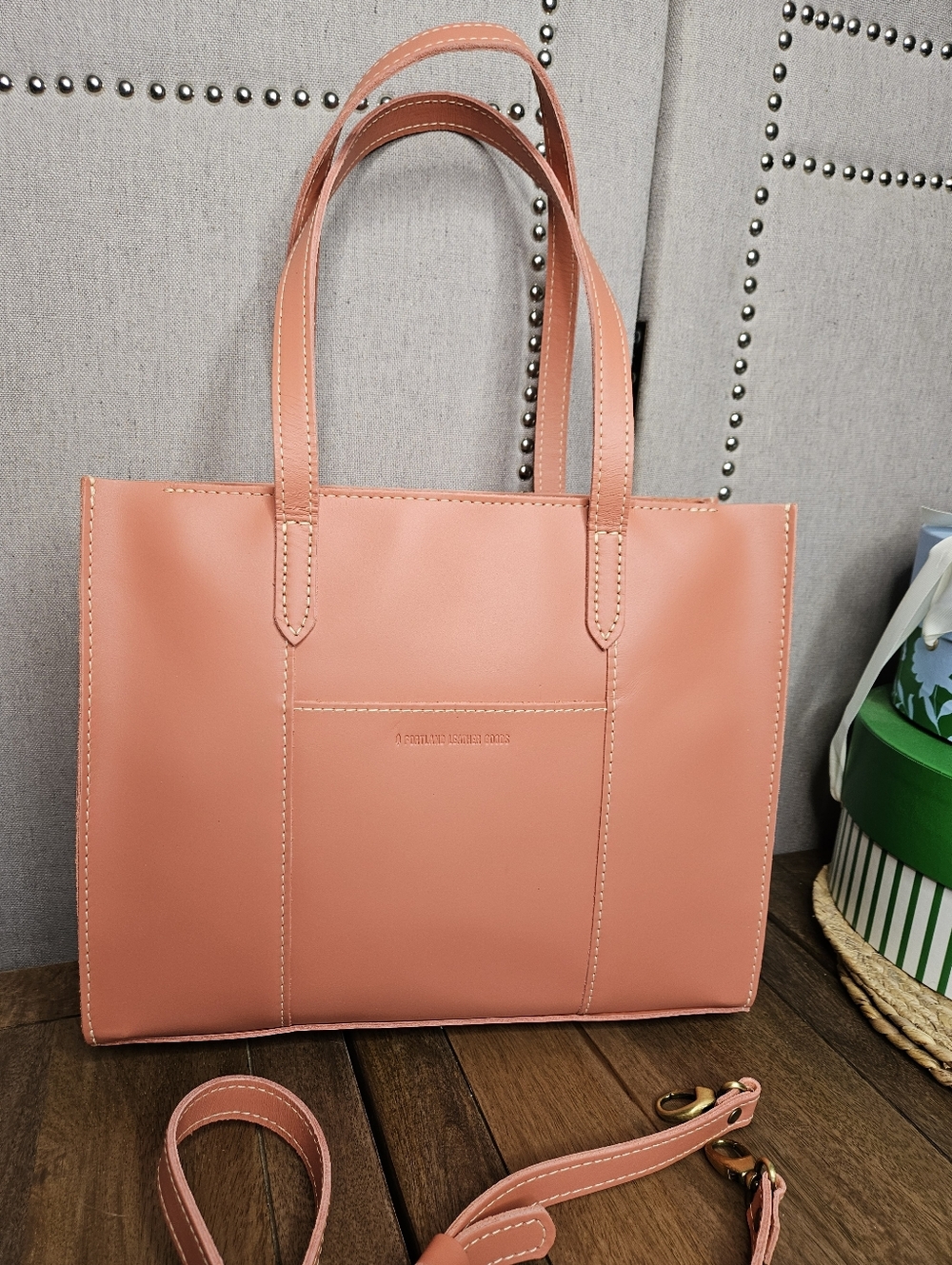 Portland Leather Goods East/West Lola Crossbody Apricot Brandy